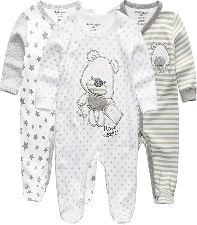 Kiddiezoom Baby and Toddler Boys'Snug Fit Footed One-Piece Romper Jumpsuit by Kiddiezoom
