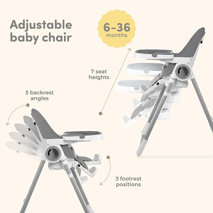 Baby High Chair Adjustable to 7 Different Heights - Image 2