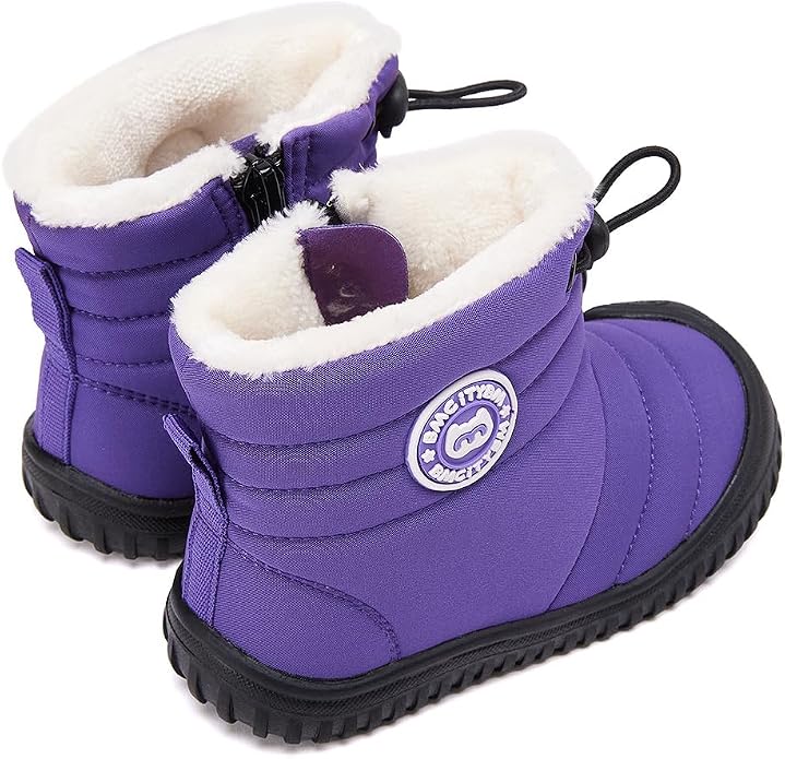 BMCiTYBM Toddler Baby Snow Boots Winter Shoes Boys Girls Cold Weather Baby Faux - Image 4