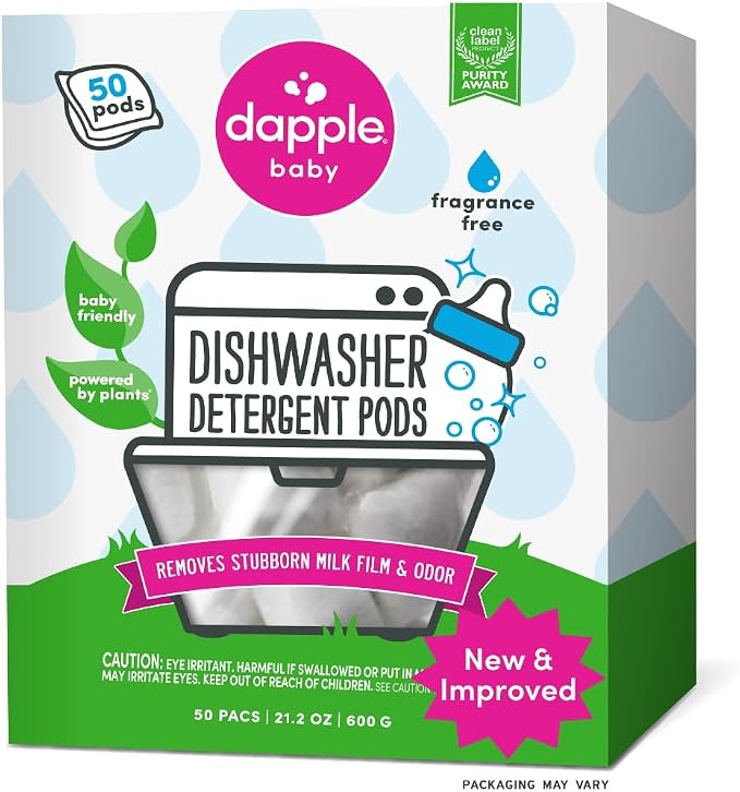Dapple Baby Dishwasher Pacs, Hypoallergenic Dishwasher Pods Powered by Plants by DappleBaby