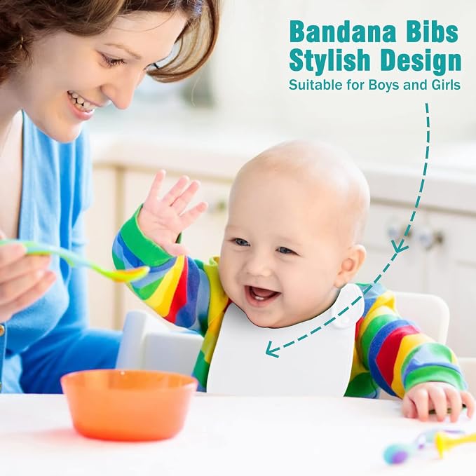 Baby Bibs Soft and Absorbent Organic Cotton Bandana Drool Bibs Set - Image 5