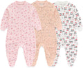 Newborn Baby 2-way Zipper Romper Cotton One-piece Jumsuit 3-pack, 0-24 Months by MAMIMAKA