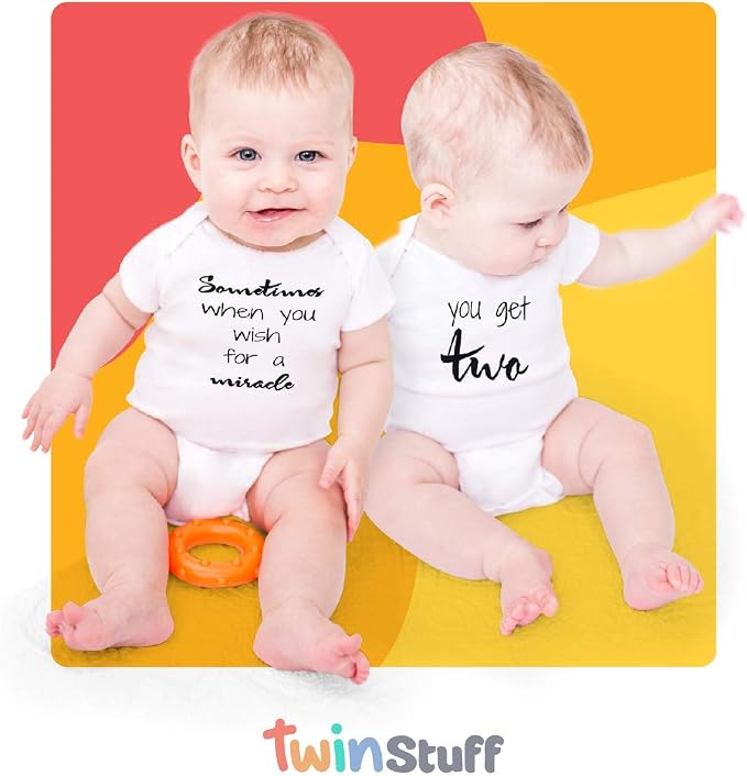 White & Grey Cotton Twin Rompers – Unisex Newborn Outfits - Image 3