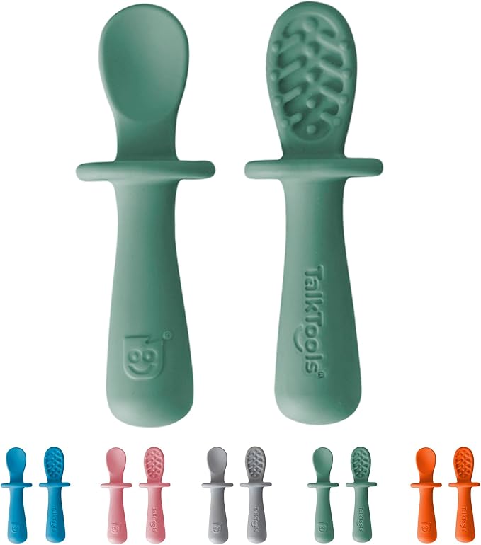 TalkTools ITSY Tiny Silicone Spoons – Twin Pack Soft Silicone Self-Feeding - Image 8