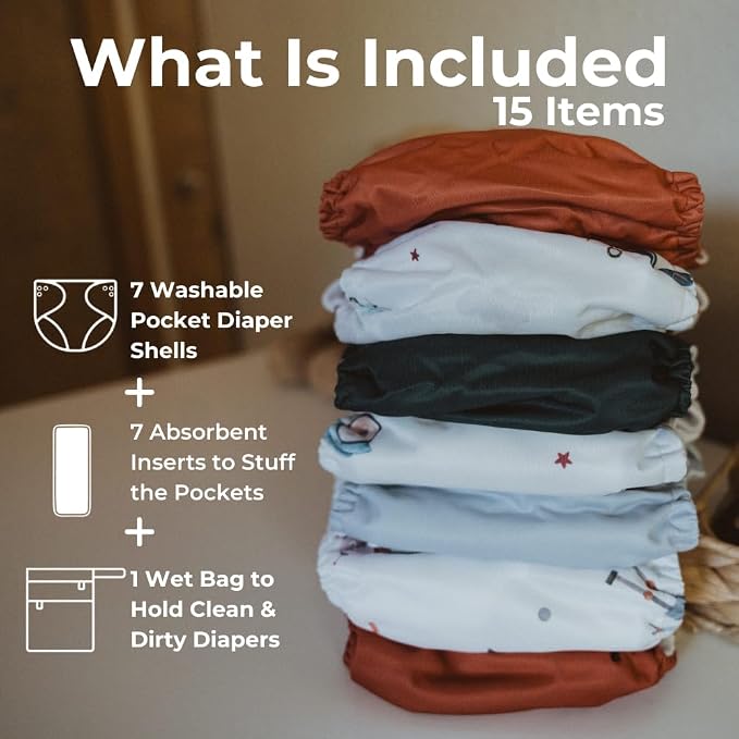Nora's Nursery Cloth Diapers 7 Pack - Image 2