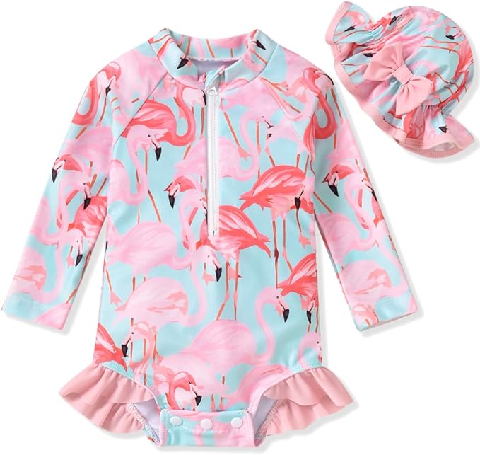 Aalizzwell Baby Girls Long Sleeve One Piece Swimsuit by Aalizzwell