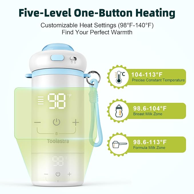 Portable Bottle Warmer for Baby on The Go, 16.91oz 100% Faster Heating & - Image 4