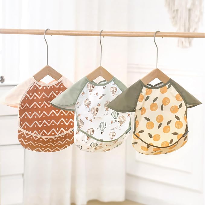 GRSSDER 3-pack Mess Proof Baby Feeding Bibs - Image 8