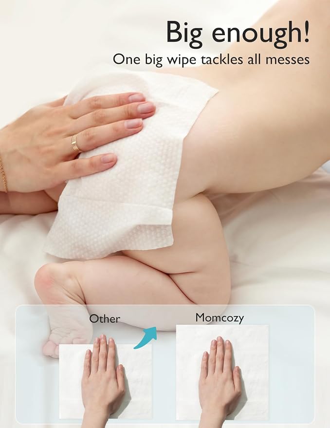 Momcozy Baby Wipes-Extra Large Size Design, 99% Water Based, Unscented & - Image 6