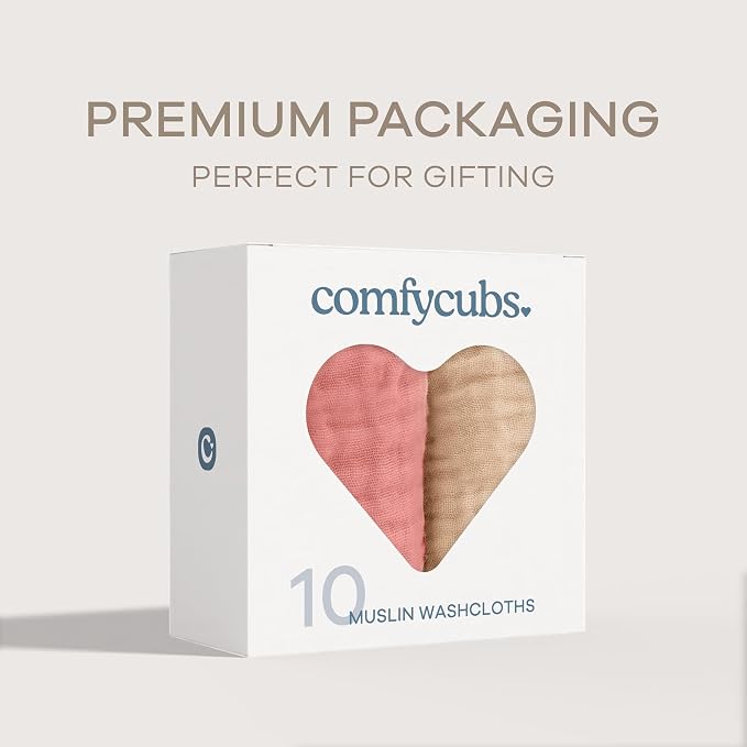Comfy Cubs Muslin Baby Washcloths 10 Pack - Image 6