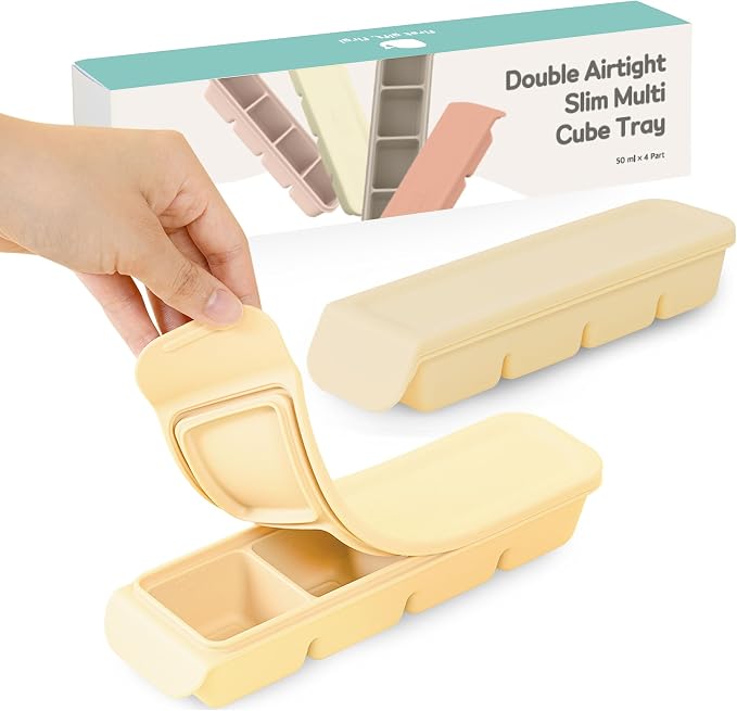 Silicone Freezer Trays with Lid, 1.7oz 4 Section by FIRGI-FirstGift