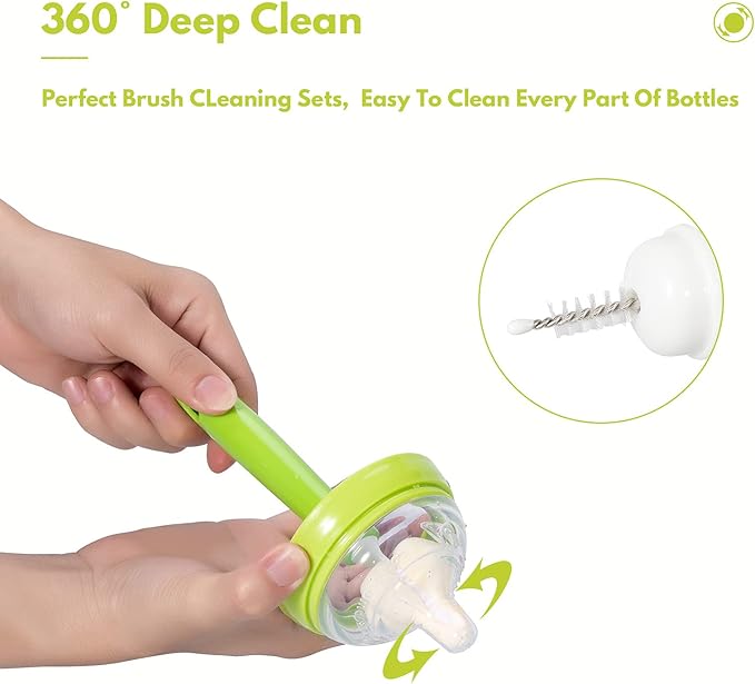 8 Piece Sponge Nipple Bottle Brushes, Baby Bottle Brush - Image 2