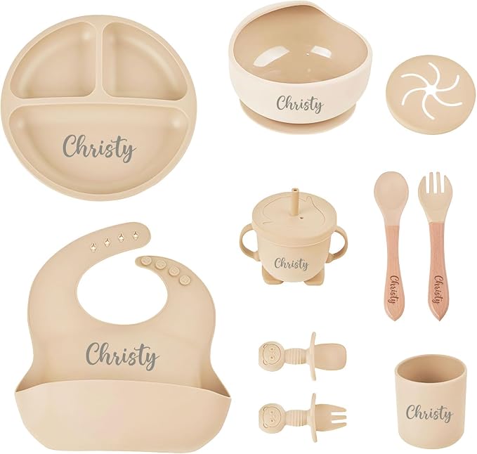 Personalized Silicone Baby Feeding Set by Unknown