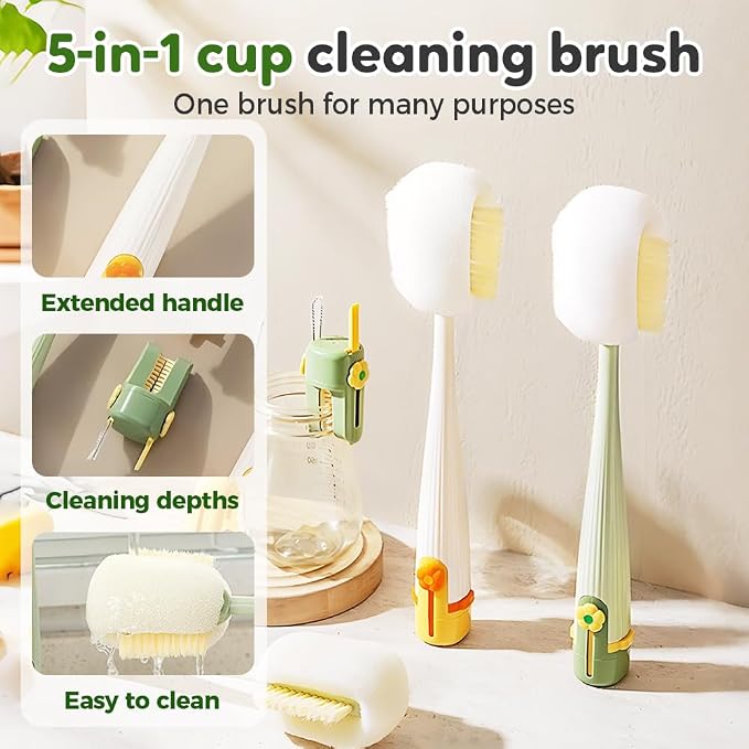 5 in 1 Bottle Cleaning Brush, Straw Cleaner Brushs - Image 3