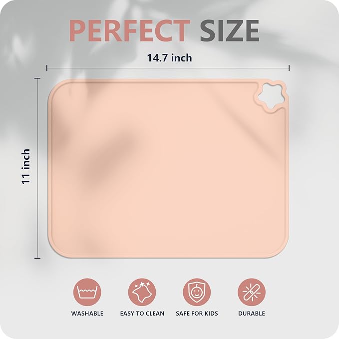 Cutebe Silicone Placemat for Toddles Kids Non-Slip Reusable Portable Kids - Image 2