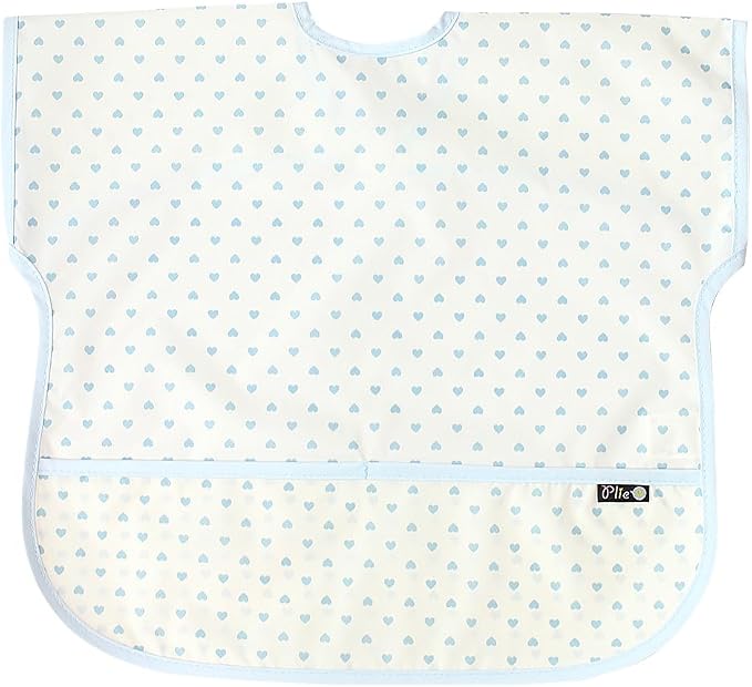 Short Sleeve Waterproof Bib for Toddlers – Feeding Apron for Mealtime, by Plie