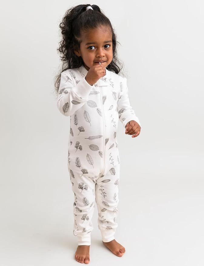 Owlivia Organic Cotton Baby Boy Girl Zip up Sleep 'N Play Pjs, Long Sleeve - Image 2