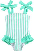 Happy Town Toddler Swimsuit Girl Solid Color Stripe One-Piece Baby Bathing Suits by HappyTown