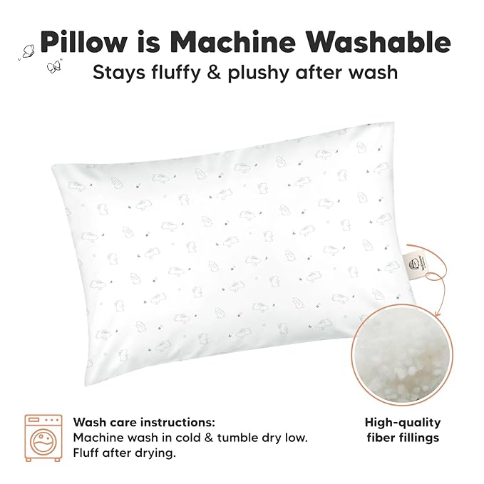 KeaBabies 2-Pack Toddler Pillow 13x18 - Image 4