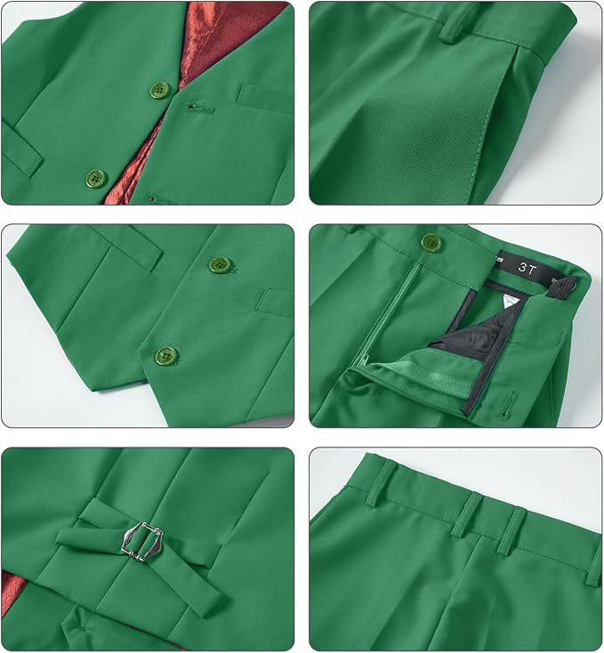 Boys Vest Set Formal Dress Suits Wedding Outfit Dresswear - Image 5