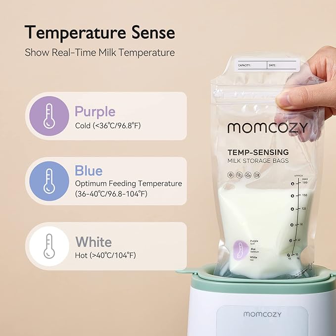 Momcozy Breastmilk Storing Bags, Temp-Sensing Discoloration Milk Storing Bags - Image 2