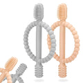Baby Teething Toys with Easy-Hold Handle, Silicone Infant Toothbrush, Textured by MISSLILI