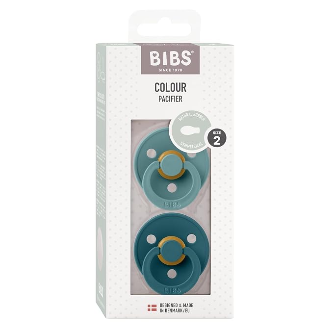 BIBS Pacifiers 6-18 Months | Colour Collection 2-Pack | BPA-Free Symmetrical - Image 3