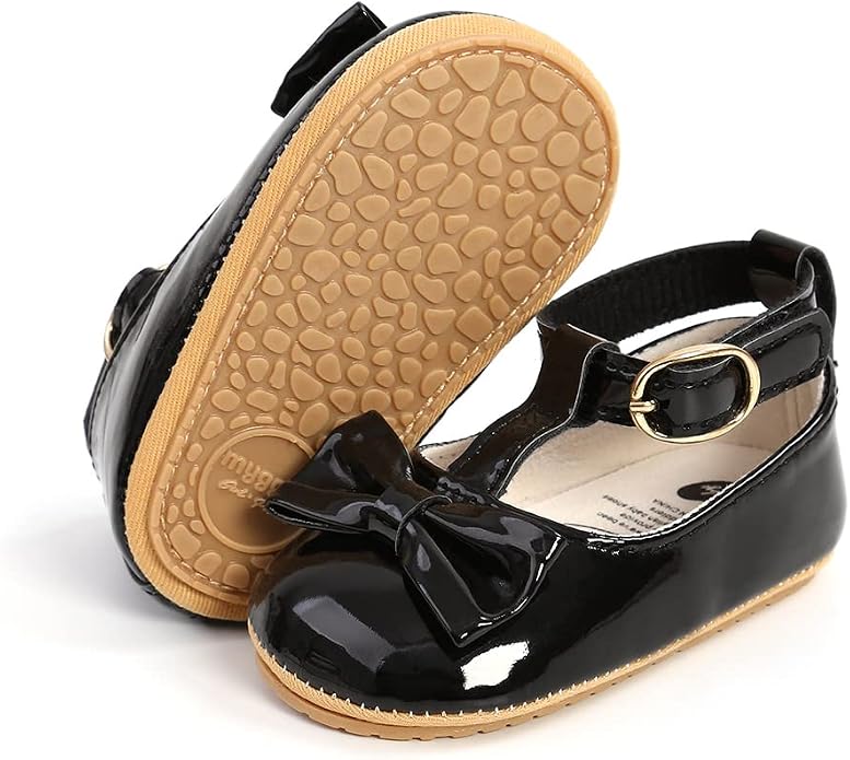 COSANKIM Baby Girls Mary Jane Flats Shoes Anti-Slip Rubber Sole Infant Toddler by COSANKIM