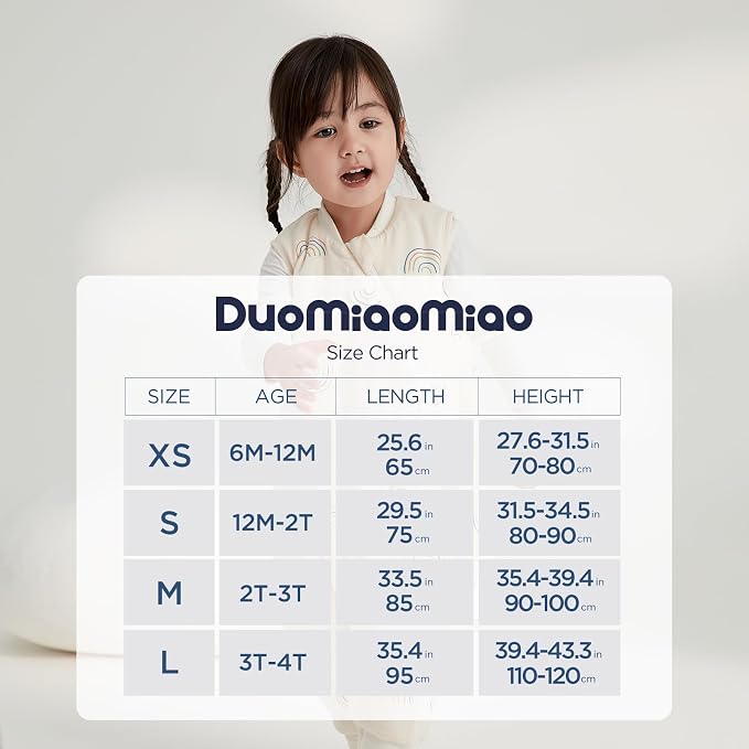 Duomiaomiao 2.5 TOG Toddler Sleep Sack 24-36 Months 100% Cotton Winter Side - Image 8