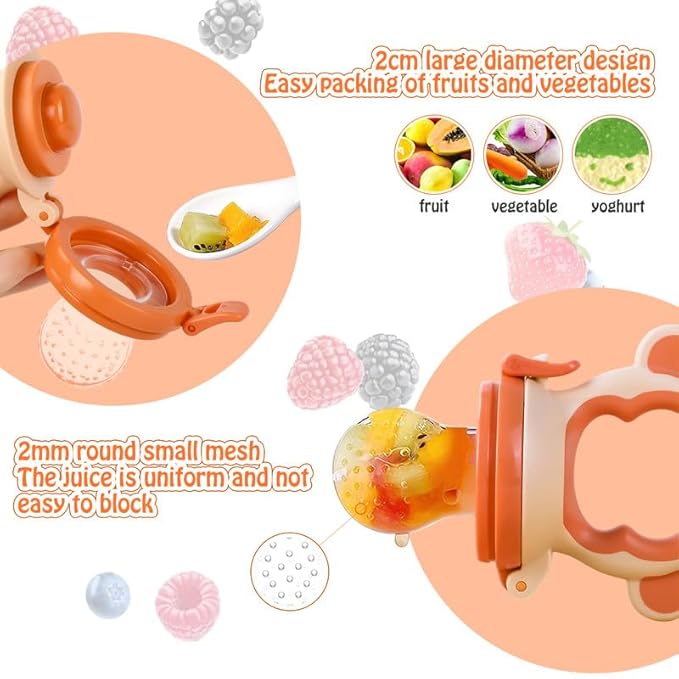 Baby Fresh Fruit Feeder Pacifier, 2 Pack HAOBAOBEI Baby Teether - Image 4