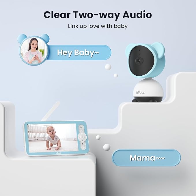 ieGeek 1080p Baby Monitor with Night Vision, 3000mAh Battery, Automatic Tracking - Image 4