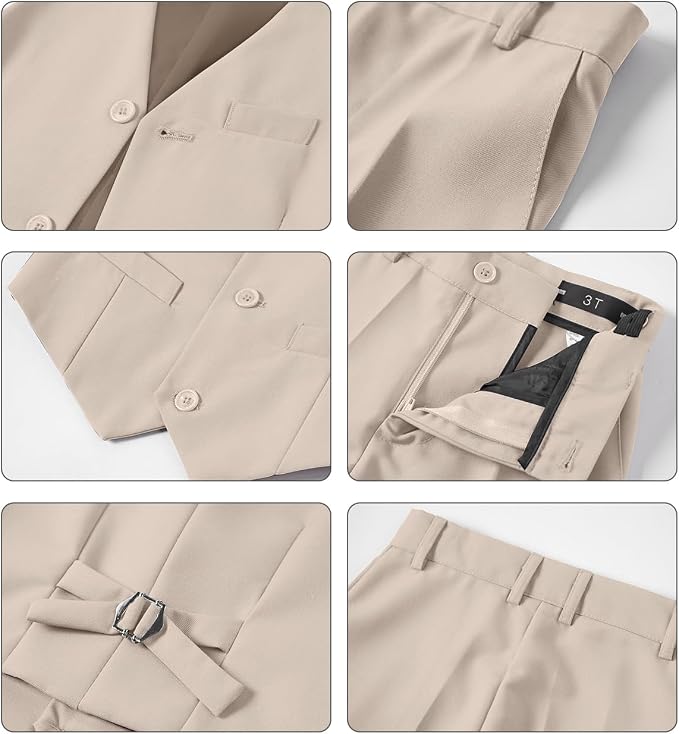 Boys Vest Set Formal Dress Suits Wedding Outfit Dresswear - Image 5