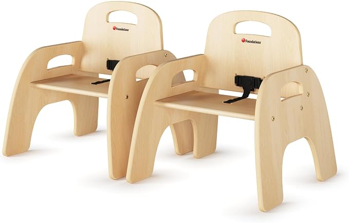 Foundations Simple Sitter Low Wood Feeding Chairs Multipack, Wide No-Tip Base by FoundationsChildrensProducts