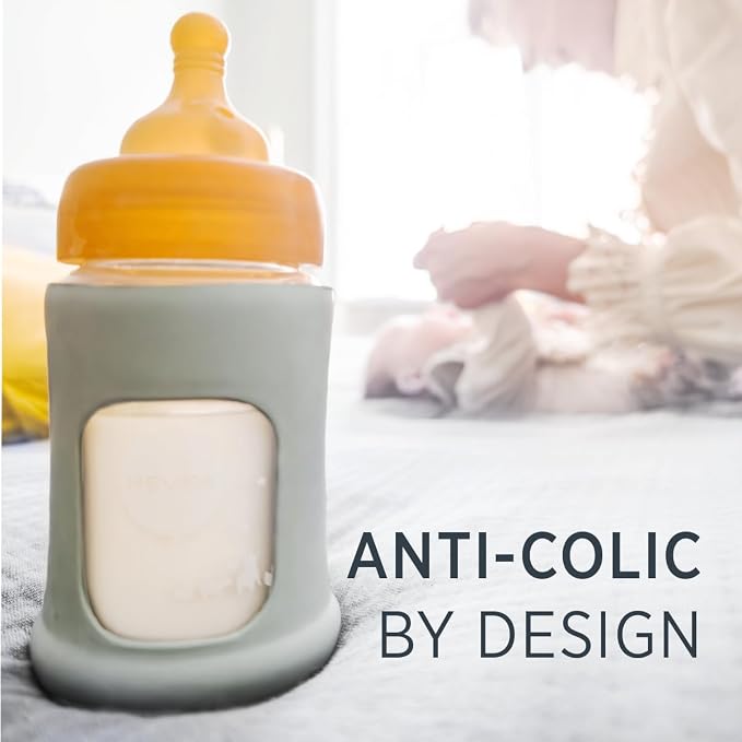 HEVEA Plastic-Free Wide Neck Glass Baby Bottle - Image 5