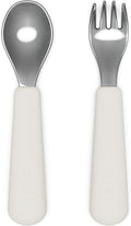 Lalo Utensils - Toddler Fork and Spoon Set - Stainless Steel and Silicone by Lalo