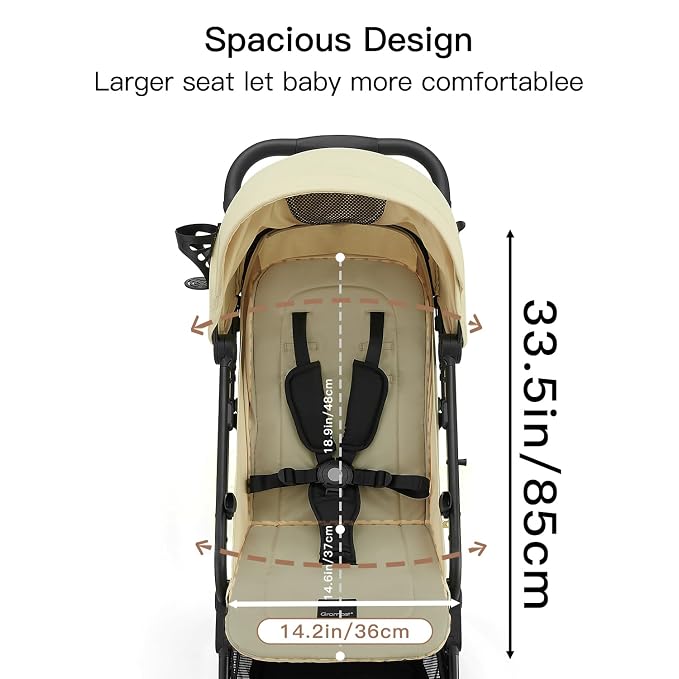 Compact Fold Baby Stroller, Lightweight Travel Toddler Stroller - Image 4