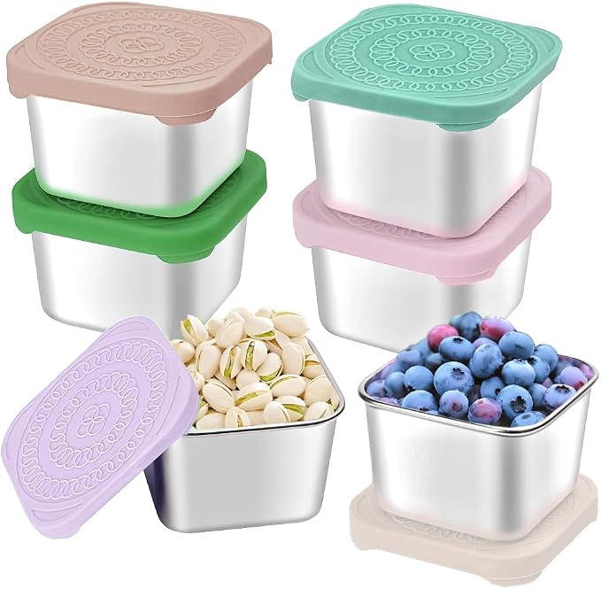 6Pack Stainless Steel Snack Containers by HTEVW