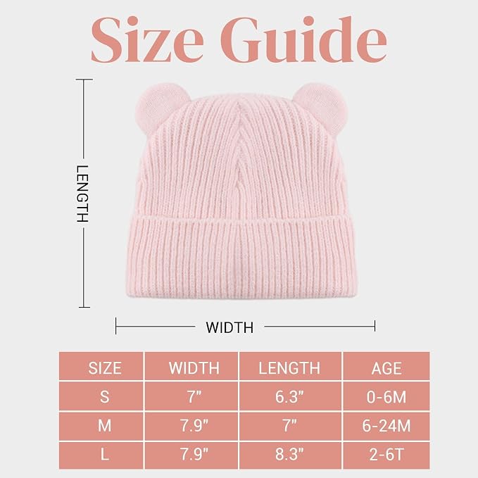 Bear Baby Beanie Knitted Baby Winter Hat Infant Toddler Boys Girls Beanie - Image 6