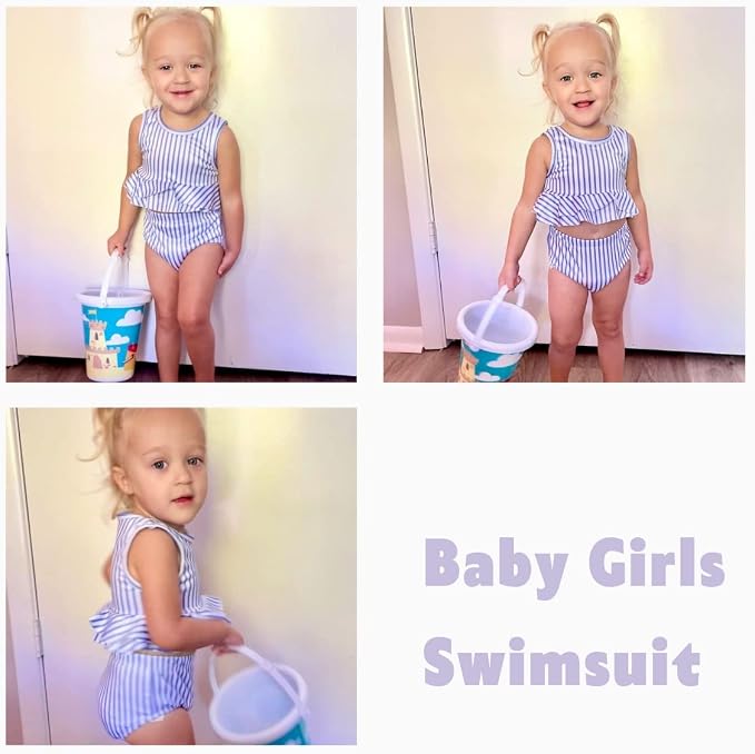 Aalizzwell Toddler Baby Girl Bathing Suit Two Piece Swimsuit Bikini Beach Wear - Image 2