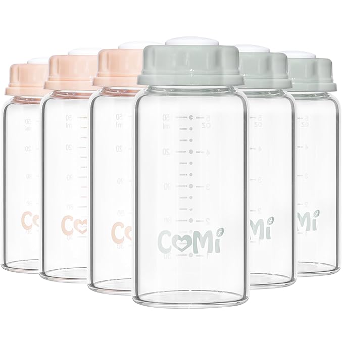 COMI Natural Glass Baby Bottle, Standard Neck Breastmilk Storage Bottle by COMI