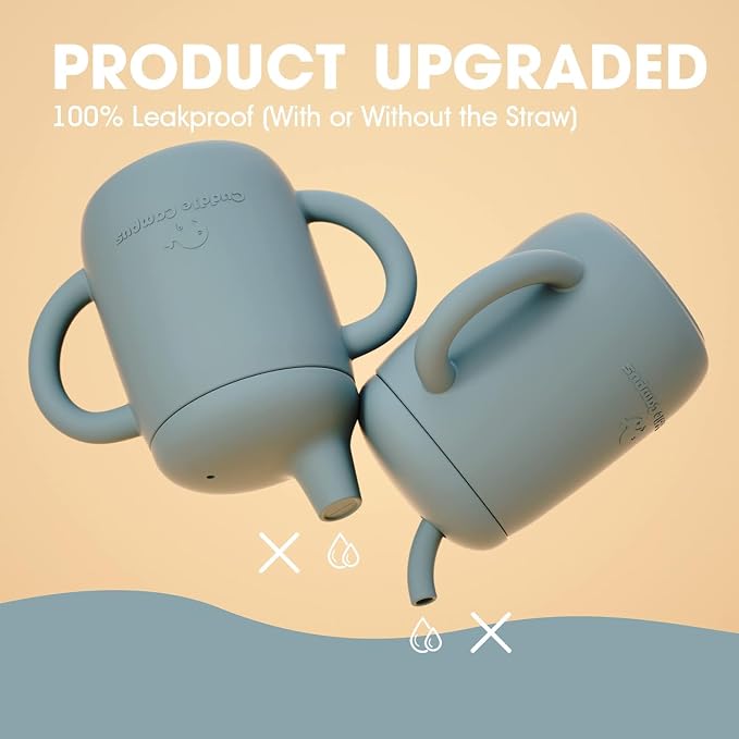 Cuddle Campus Sippy Cups 7OZ, Baby Cups, Shatterproof Silicone Straw Cup - Image 3