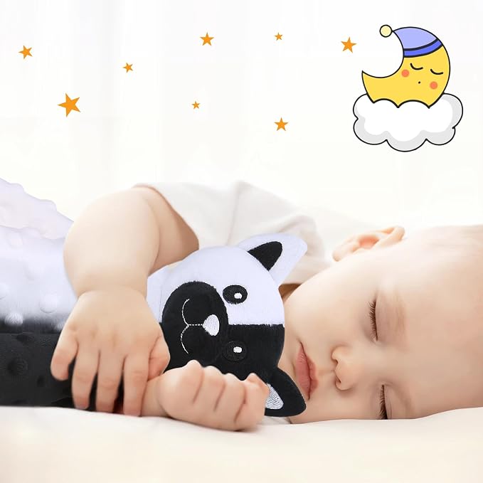 Pro Goleem Cat Loveys for Babies, Soft Security Blanket High Contrast Baby Toys - Image 2
