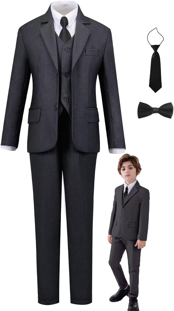 Boys Suit Set Slim Fit Kids Formal Suits Toddler Tuxedo Wedding Prom Classic - Image 7