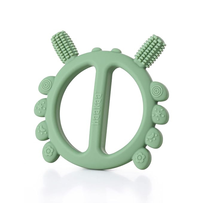 Haakaa Silicone Crab Baby Teether, Teething Toys, 360° Baby Toothbrush Head by haakaa