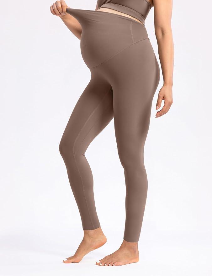 POSHDIVAH Women's Creamluxe Maternity Leggings 25"/28" Over The Belly Pregnancy - Image 5