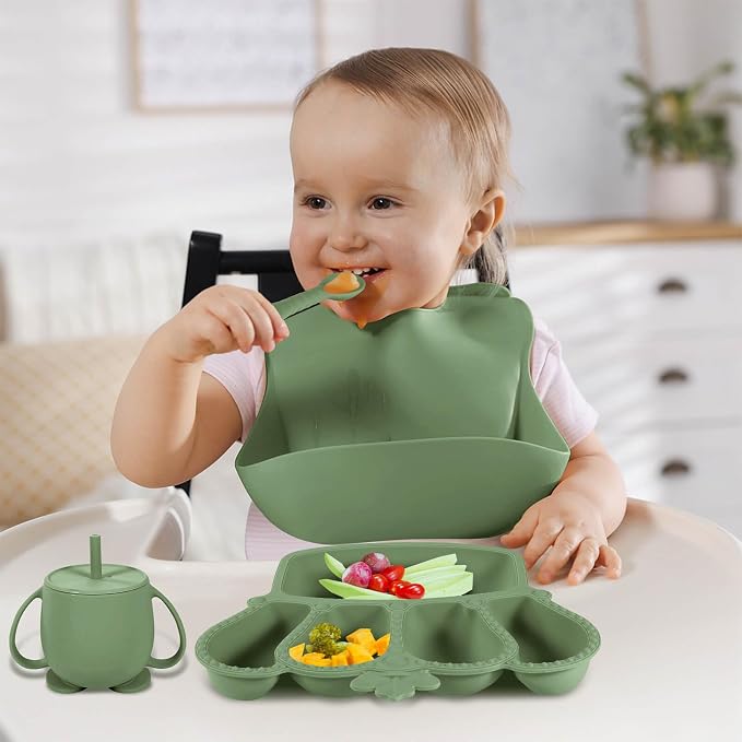 BXLL Olive Green 10 Pcs Baby Led Weaning Supplies - Image 7