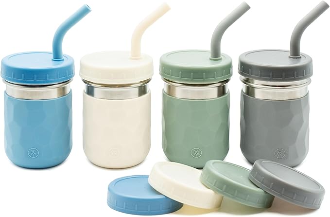 WeeSprout 2-in-1 Drinking Cups for Kids, Durable Stainless Steel Tumbler for by WeeSprout