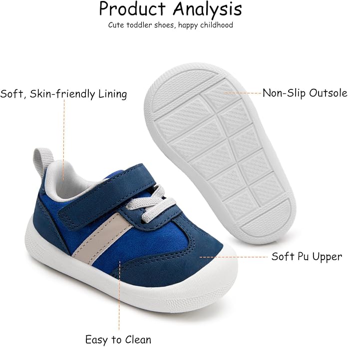 Baby Shoes Boys Girls Barefoot Wide Toe Box Zero Drop First Walkers PU Leather - Image 5