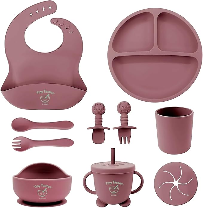 10-Piece Silicone Baby Feeding Set – BPA-Free, Spill-Proof Suction Plate by Unknown