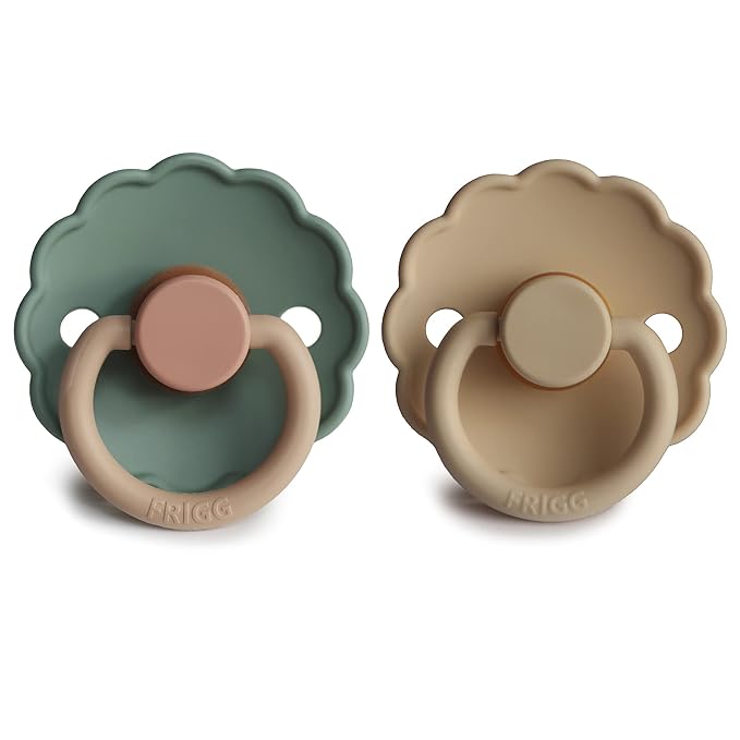 FRIGG Daisy Natural Rubber Baby Pacifier | Made in Denmark | BPA-Free 2-Pack - Image 2